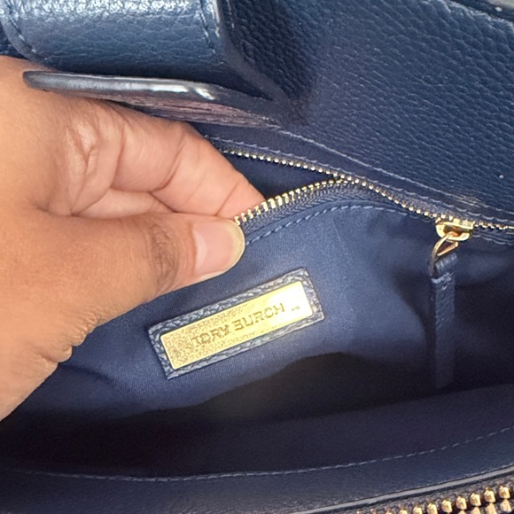 Tory Burch Dark Blue Leather Shoulder Bag - Picture 5 of 6